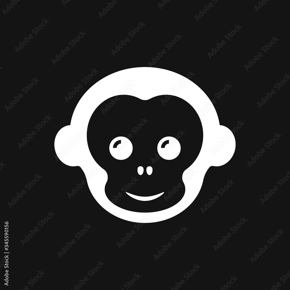 Vector monkey icon isolated on background. Animal symbol