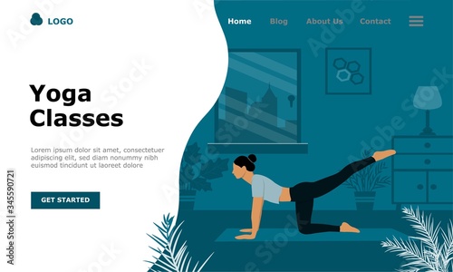 Yoga Classes Vector Illustration Concept, Suitable for web landing page, ui, mobile app, editorial design, flyer, banner, and other related occasion