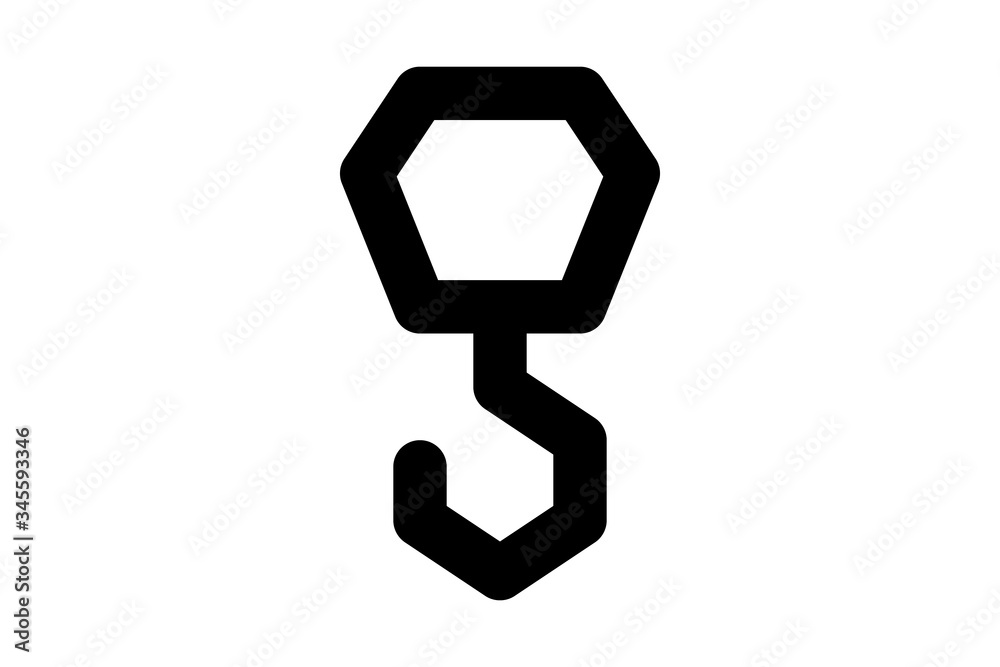 Crane hook icon vector isolated on white background for your web and mobile app design Crane hook icon vector isolated on white background for your web and mobile app design
