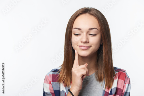 Closeup portrait of teen girl photo