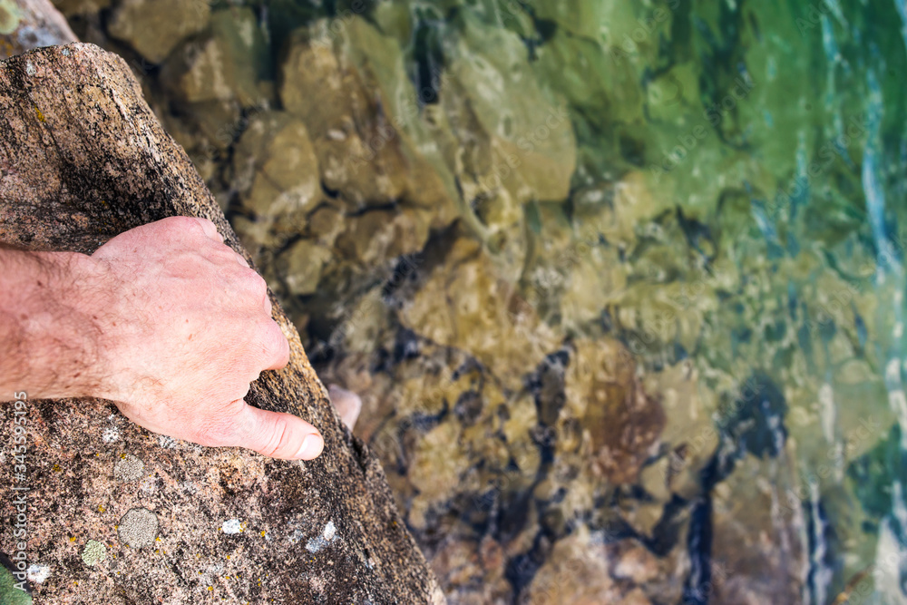 Vacation season soon. jumping from the rocks. Vacation season soon. jumping from the rocks.