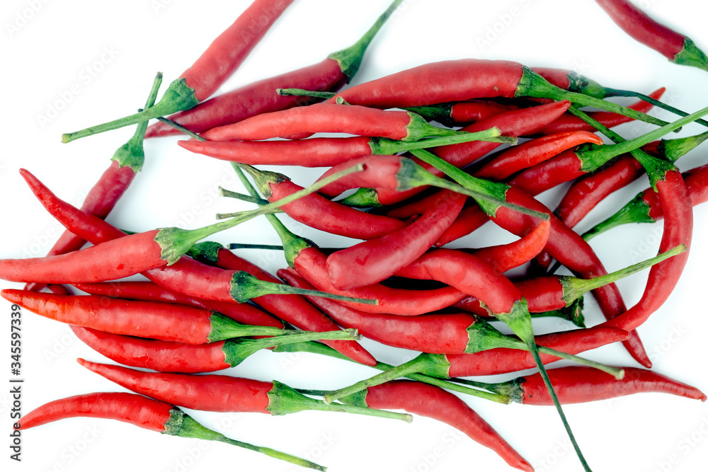 Group of red Thai chili peppers