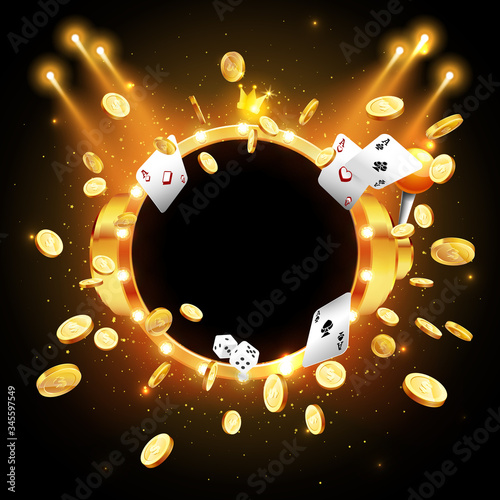 Vector illustration of the gold coins blast