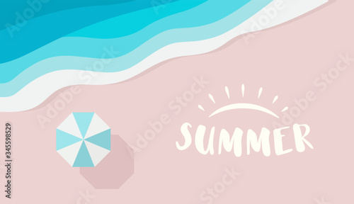 Canvas Print Wide summer poster template with text or logo place