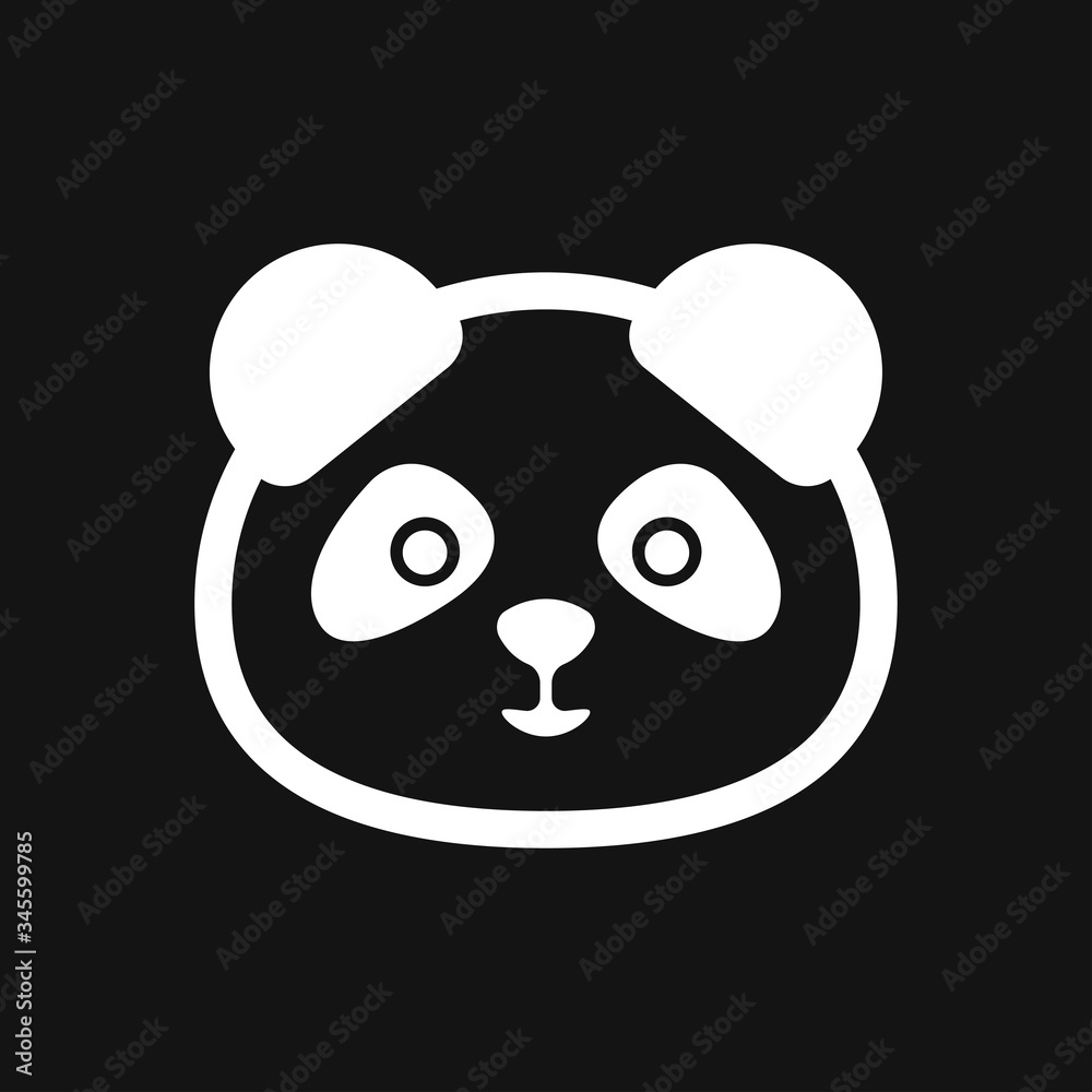 Panda icon. Vector image of a panda on background