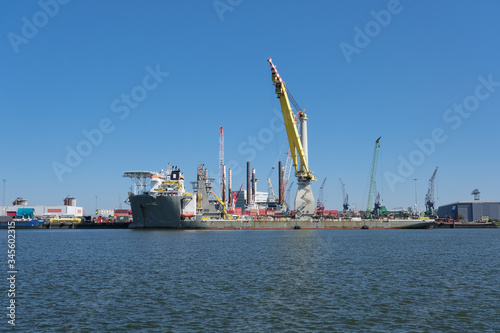 Industrial area in the Port of Rotterdam in The Netherlands. port of rotterdam zuid holland/netherlands products terminal europoort/calandkanaal