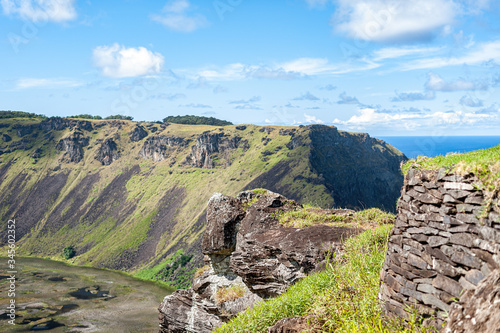 Rano Kau, an amazing crater on Easter Island. photo