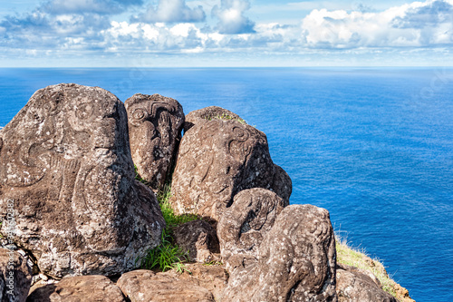 The petroglyphs of Orongo, Easter Island.