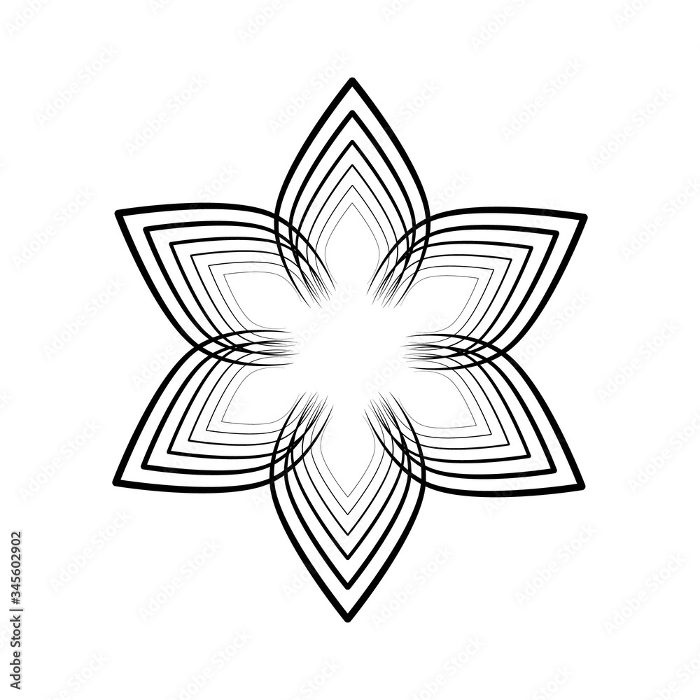 simple vector black flower on a white background