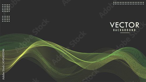 Hair Strands Shape. Green, Yellow Color. Background Graphic Design Vector Template EPS10