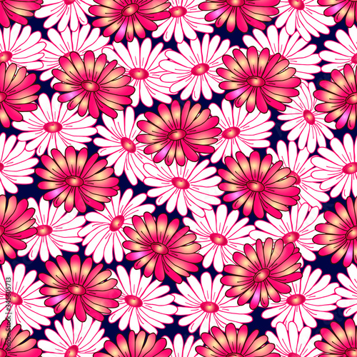 Vector seamless pattern with colorful flowers. Design for cards  invitations  covers  posters  paper and  fabric.