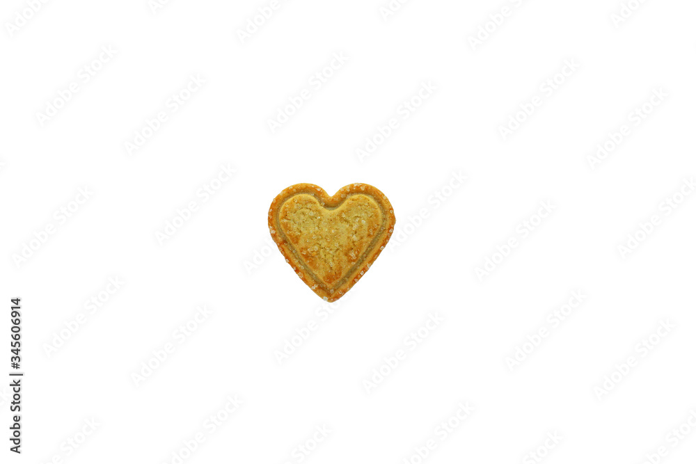 heart-shaped cookie, cutout cookie, flat cookie, heart cookie isolate, valentines desserts, shortbread biscuit, heart biscuit, isolated on white background, valentine's day cookie