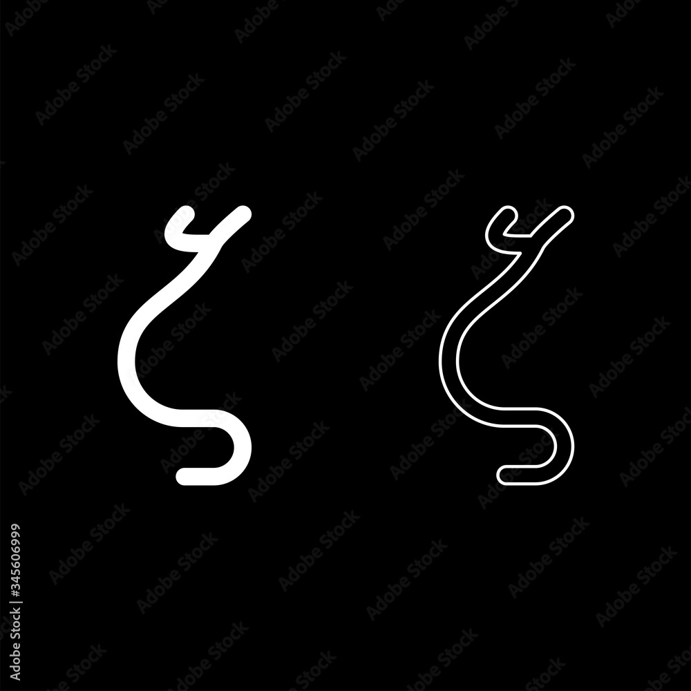 Obraz premium Zeta greek symbol small letter lowercase font icon outline set white color vector illustration flat style image