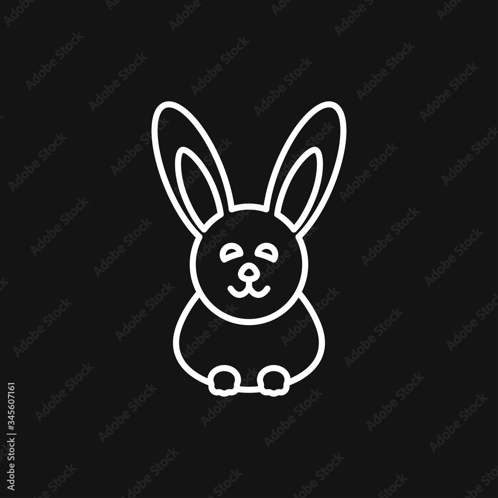 Rabbit icon vector, design on background, Rabbit Logo for your design. Animal.