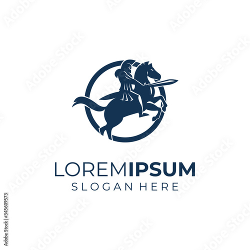 Horse knight design logo
