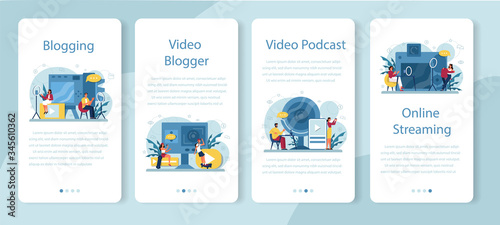 Video blogger, blogging and podcasting mobile application banner