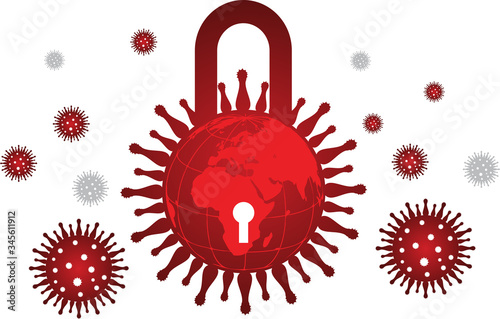 Illustration art of a covid19 virus logo with isolated background photo