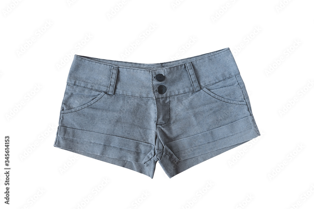 Woman's casual with fashion grey shorts isolated on white background. Woman's casual with fashion grey shorts isolated on white background.