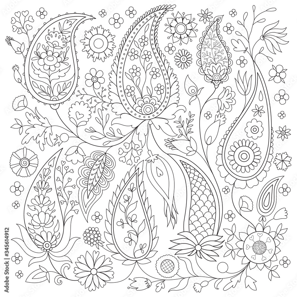 Coloring page. Antistress coloring book for adults
