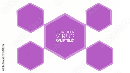 Corona virus symptoms blank space template for text isolated in white background 