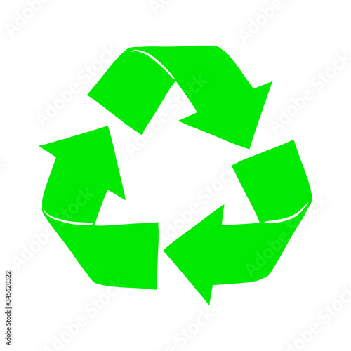 Recycle symbol, turned green arrows