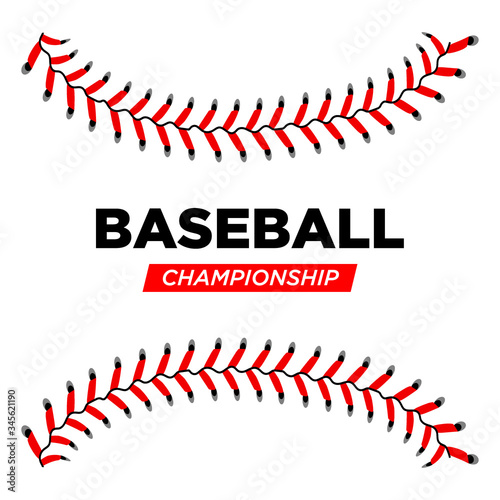 Baseball lace ball illustration isolated symbol. Championship baseball background sport design concept. Vector illustration eps 10