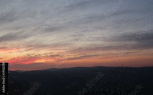 Sunrise over the city of Jerusalem