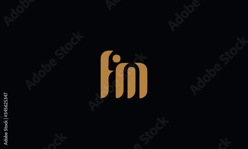 FM logo design template vector illustration minimal design