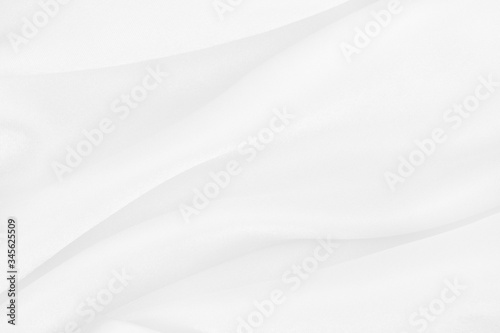 White fabric cloth texture for background and design art work, beautiful crumpled pattern of silk or linen. © Nattha99