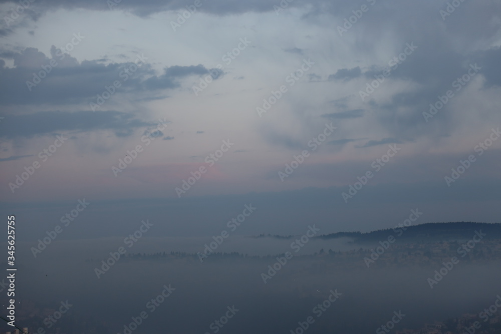 Sunrise over the city of Jerusalem