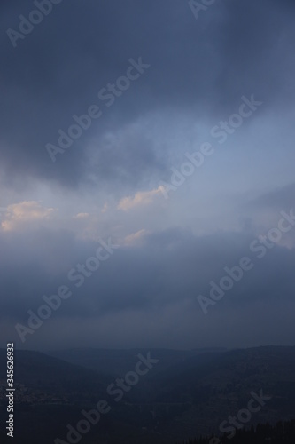 storm clouds over the mountains