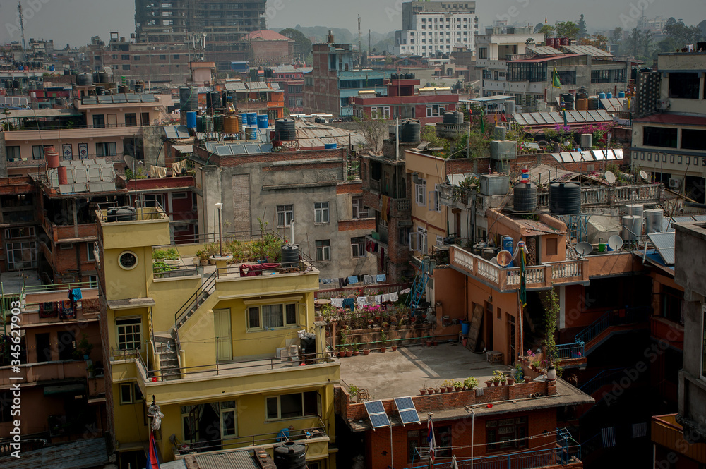 Fototapeta premium Kathmandu cityscape, top view of the city