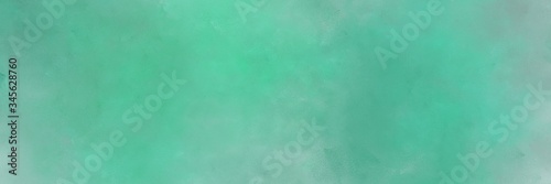 abstract painted art retro horizontal background with medium aqua marine, pastel blue and blue chill color