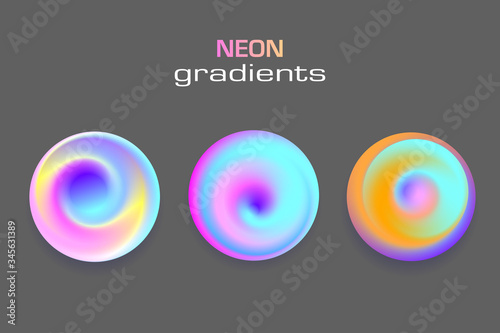 Abstract sphere neon colors gradients isolated