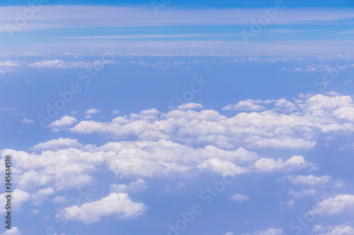 Blue sky background with white clouds on sunny day