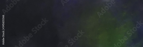 painted grunge horizontal background banner with very dark blue, dark olive green and dim gray color