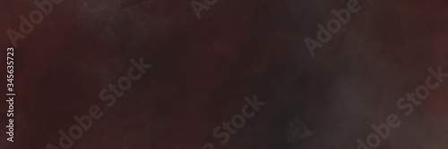 abstract painted art retro horizontal background header with very dark pink, old mauve and dark slate gray color