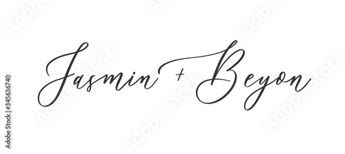 Jasmin Beyon - calligraphic monogram with smooth lines.