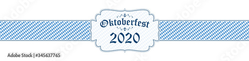 Oktoberfest banner with text Oktoberfest 2020
