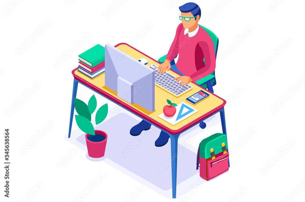 Student's online smartphone to work and learn. Device for learning ...