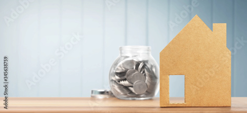 Property investment and house mortgage financial conceptmoney coin stack. business home photo