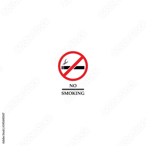 No smoking sign on white