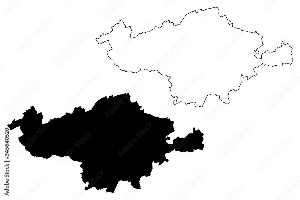 Esch-sur-Alzette canton (Grand Duchy of Luxembourg, Administrative divisions) map vector illustration, scribble sketch Esch sur Alzette map