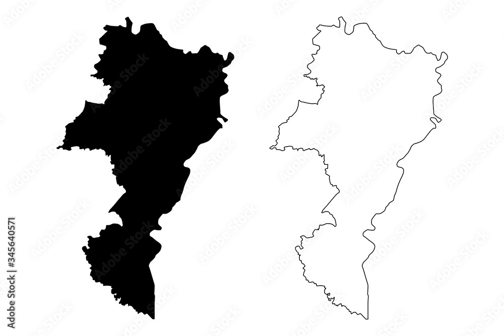 Grevenmacher District (Grand Duchy of Luxembourg) map vector illustration, scribble sketch Grevenmacher map