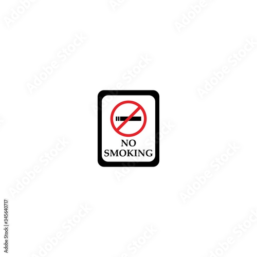 No smoking sign on white