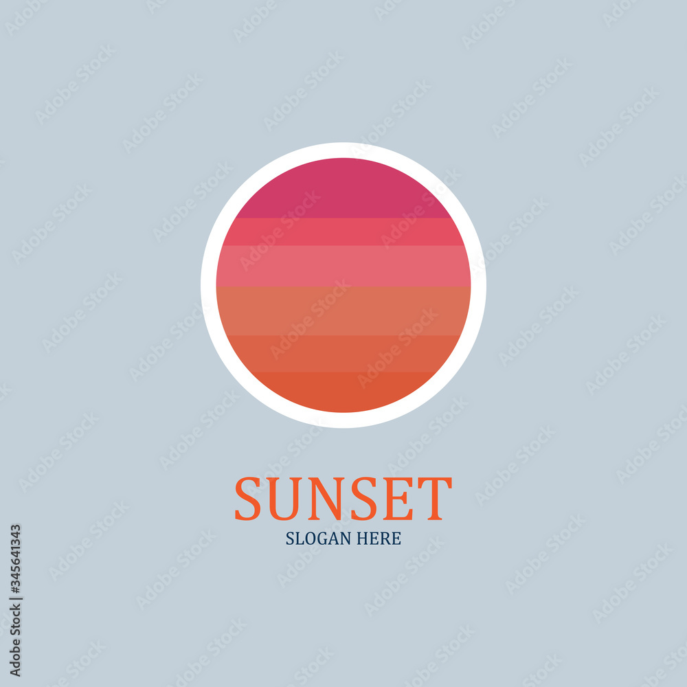isolated round shape sunset vector logo isolated round shape sunset vector logo