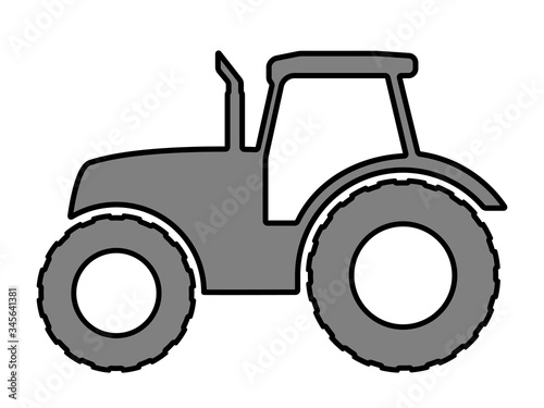 Tractor silhouette on a white background.