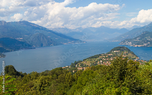 A view of a large body of water with a mountain in the background. High quality photo