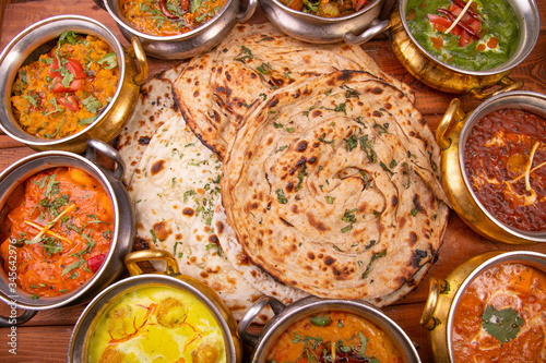 indian food collection dishes on the table