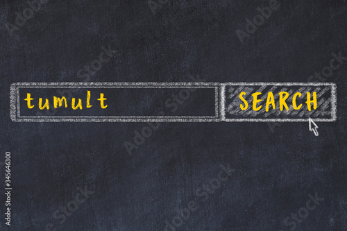 Quadro em tela Chalk sketch of browser window with seqrch form and inscription tumult